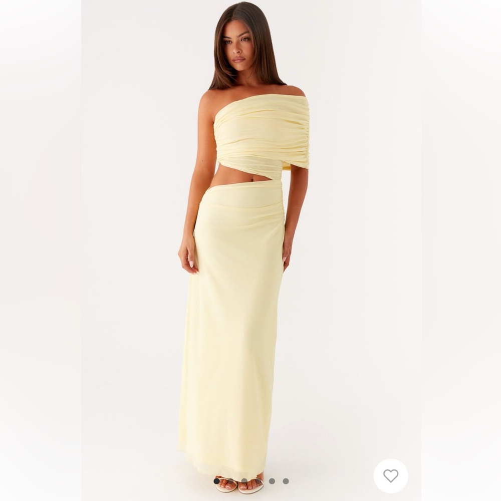 Peppermayo Yellow Asymmetrical Maxi Dress